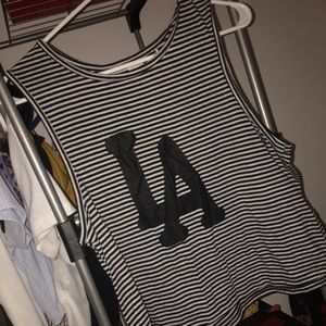 Tang top trendy black and white